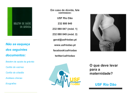 O que deve levar para a maternidade? USF Rio Dão