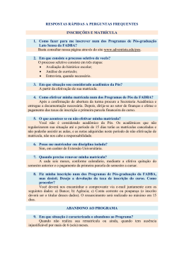 PERGUNTAS MAIS FREQUENTES E RESPOSTAS