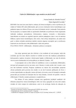 1 Li&ccedil;&otilde;es de Alfabetiza&ccedil;&atilde;o: o que acontece na sala de aula? Norma