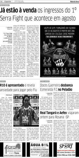 J&aacute; est&atilde;o &agrave; venda os ingressos do 1&ordm; Serra Fight que acontece em