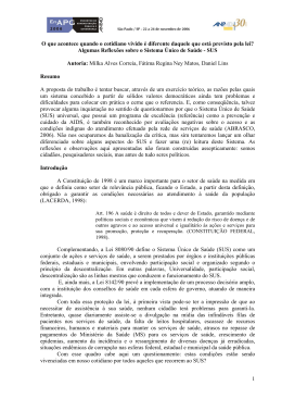 1 O que acontece quando o cotidiano vivido &eacute; diferente