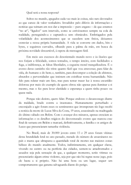 Qual ser&aacute; a nossa resposta? Soltos no mundo, apegados