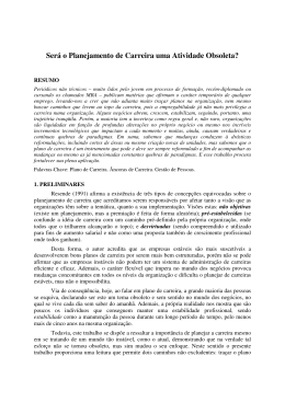 Ser&aacute; o Planejamento de Carreira uma Atividade Obsoleta?