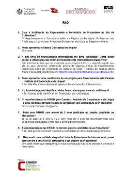 FAQ - Funda&ccedil;&atilde;o Calouste Gulbenkian