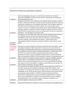 Veja a lista completa de perguntas enviadas - Cefid