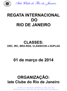 Instrução de Regata - Iate Clube do Rio de Janeiro