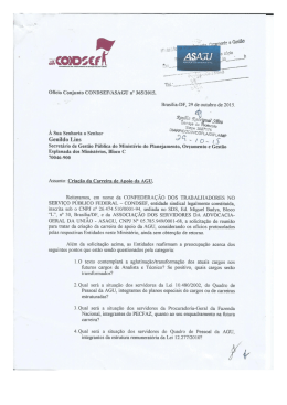 Ofício Conjunto CONDSEF/ASAGU nº 365/2015