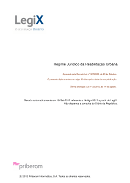 Regime Jurídico da Reabilitação Urbana