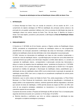 Proposta de delimita&ccedil;&atilde;o da &Aacute;rea de Reabilita&ccedil;&atilde;o Urbana (ARU) de