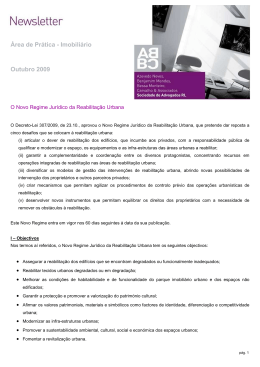 Novo regime jur&iacute;dico da reabilita&ccedil;&atilde;o urbana.PUB