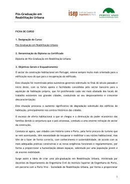 P&oacute;s-Gradua&ccedil;&atilde;o em Reabilita&ccedil;&atilde;o Urbana