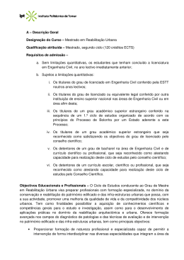 Mestrado em Requalificação Urbana(Novo)