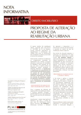 proposta de alteração ao regime da reabilitação urbana