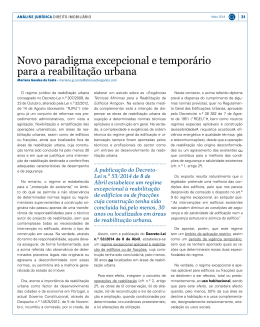 Novo paradigma excepcional e temporário para a reabilitação urbana