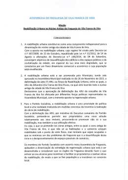 Reabilitação Urbana no Nngo Antigo da Freguesia de Vila Franca