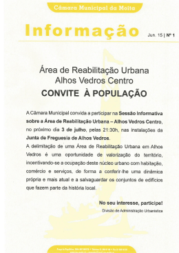 Área de Reabilitação Urbana - Junta de Freguesia de Alhos Vedros