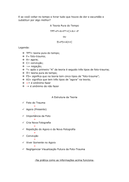 E se voc&ecirc; voltar no tempo e livrar tudo que houve de dor e