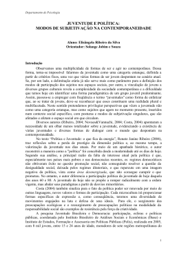 juventude e pol&iacute;tica: modos de subjetiva&ccedil;&atilde;o na - PUC-Rio