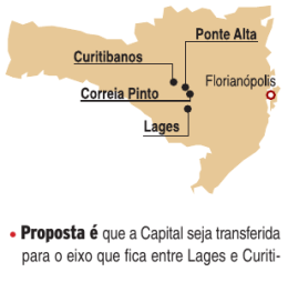 Proposta &eacute; que a Capital seja transferida para o eixo que fica entre