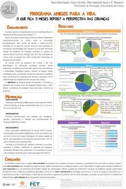 PROGRAMA AMIGOS PARA A VIDA: O QUE FICA 9 MESES