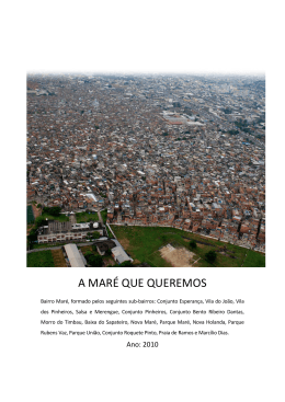 A MAR&Eacute; QUE QUEREMOS - Redes de desenvolvimento da Mar&eacute;