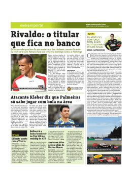 Rivaldo: o titular que fica no banco