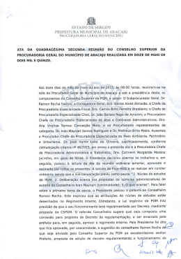 Ata Reunião ordinária Maio de 2015 - Prefeitura de Aracaju