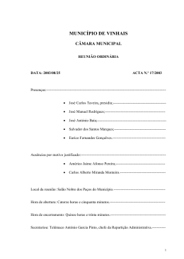 ACTA N - C&acirc;mara Municipal de Vinhais