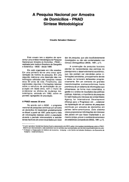A Pesquisa Nacional por Amostra de Domic&iacute;lios - Abep