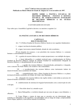 LEI N&ordm; 5.965 de 10 de novembro de 1997. Publicada no Di&aacute;rio
