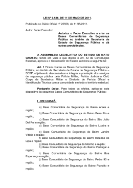 LEI N&ordm; 9.526, DE 11 DE MAIO DE 2011. Publicada no Di&aacute;rio Oficial