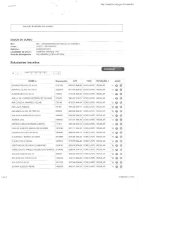 Lista de alunos inscritos no ENADE - Geo PROLIC - UEPB