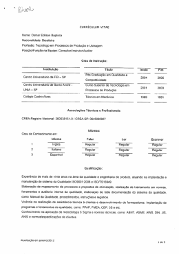 cuRR&Iacute;CuLuM vITAE - Certificadora Conceitos