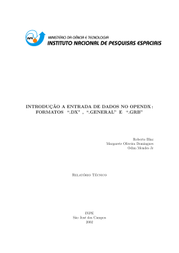 INTRODU &cedil;C&tilde;AO A ENTRADA DE DADOS NO OPENDX