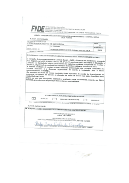 Parecer Conclusivo do Conselho de Acompanhamento e Controle