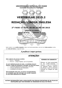 Prova de Conhecimentos Espec&iacute;ficos - Ingl&ecirc;s - Gabarito 1