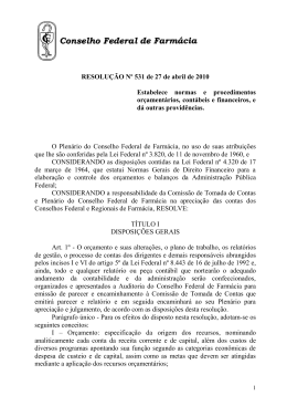 Altera a Resolu&ccedil;&atilde;o n&ordm; 531/10 - Conselho Federal de Farm&aacute;cia