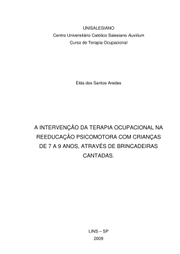 a interven&ccedil;&atilde;o da terapia ocupacional na reeduca&ccedil;&atilde;o