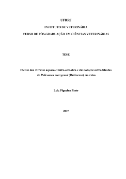 DSc. Luiz Figueira Pinto Tese: "Efeitos dos extratos aquoso hidro