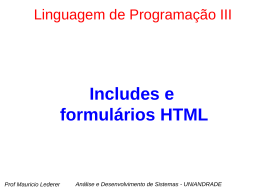 Includes e formulários HTML