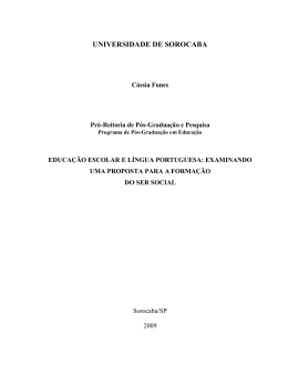 Educa&ccedil;&atilde;o Escolar e L&iacute;ngua Portuguesa