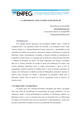 a cartografia t&aacute;til na educa&ccedil;&atilde;o escolar