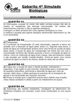 Gabarito 4&ordm; Simulado Biol&oacute;gicas