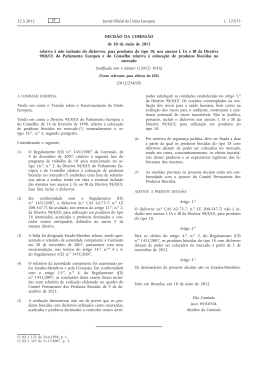 Decisão da Comissão, de 10 de maio de 2012, relativa à não