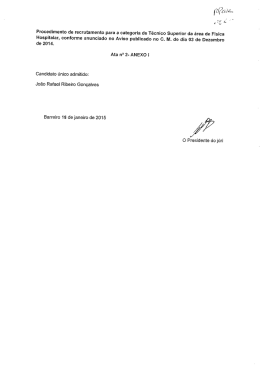 Recrutamento - T&eacute;cnico Superior, &Aacute;rea de F&iacute;sica Hospitalar