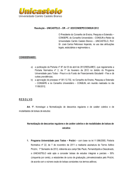 Resolução GR 025 Normatização dos Descontos em Bolsas