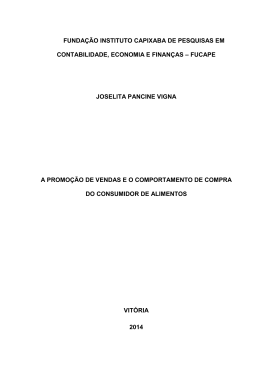 VIGNA, Joselita Pancine. A Promo&ccedil;&atilde;o de vendas e o