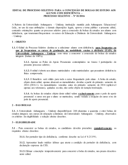 EDITAL DE PROCESSO SELETIVO PARA A