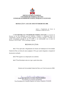 R E S O L U &Ccedil; &Atilde; O : - Universidade Federal do Par&aacute;
