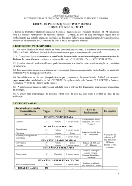 Edital Cursos t&eacute;cnicos 2014_2
